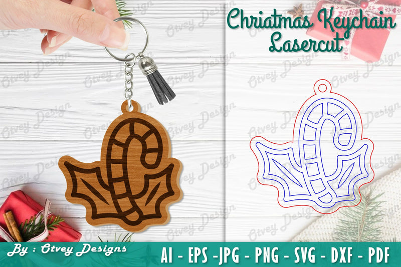 Christmas Keychain Lasercut SVG Bundle - CraftNest - Digital Crafting and Art