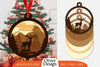 Christmas Deer 3D Round Ornament Layered Lasercut SVG Bundle