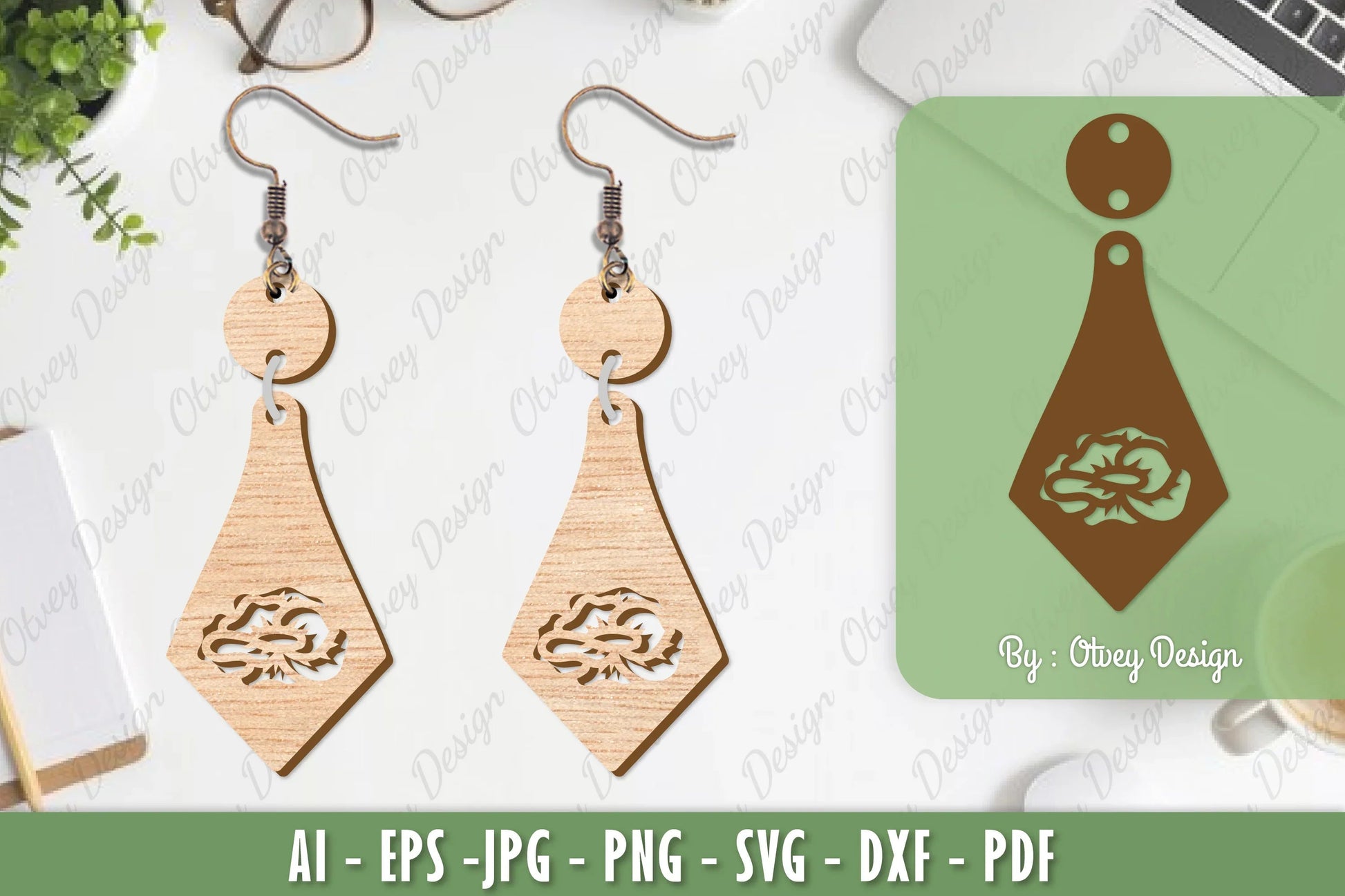 Flower Earrings Laser Cut SVG Bundle 75 - CraftNest - Digital Crafting and Art
