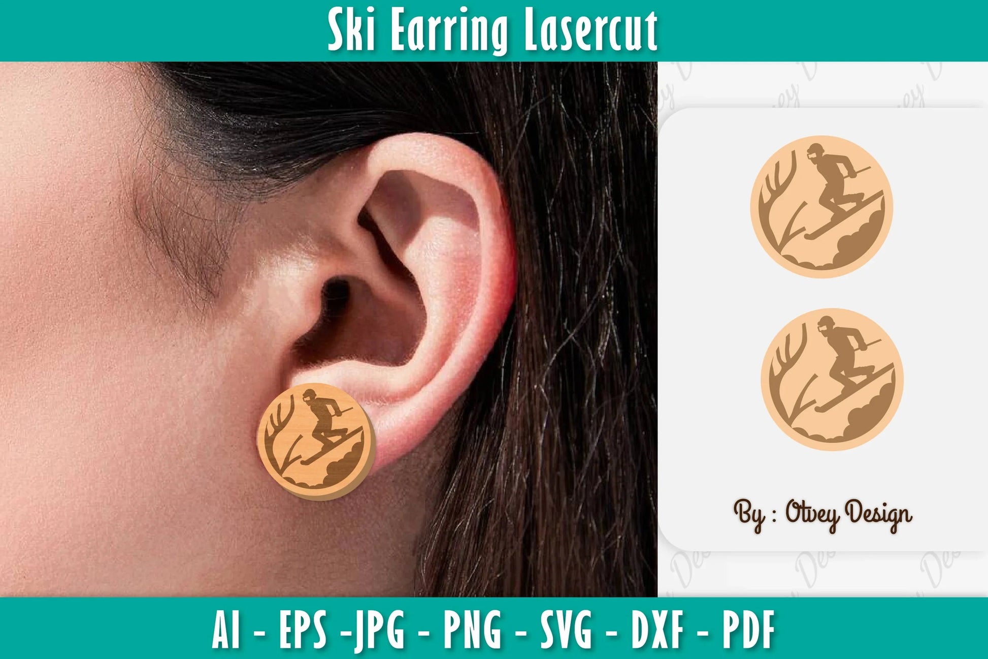 Ski Earring Lassercut SVG Bundle 2 - CraftNest - Digital Crafting and Art