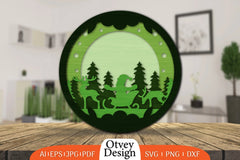 Christmas Round Santa Sleigh 3D Lasercut SVG Bundle 4 - CraftNest - Digital Crafting and Art