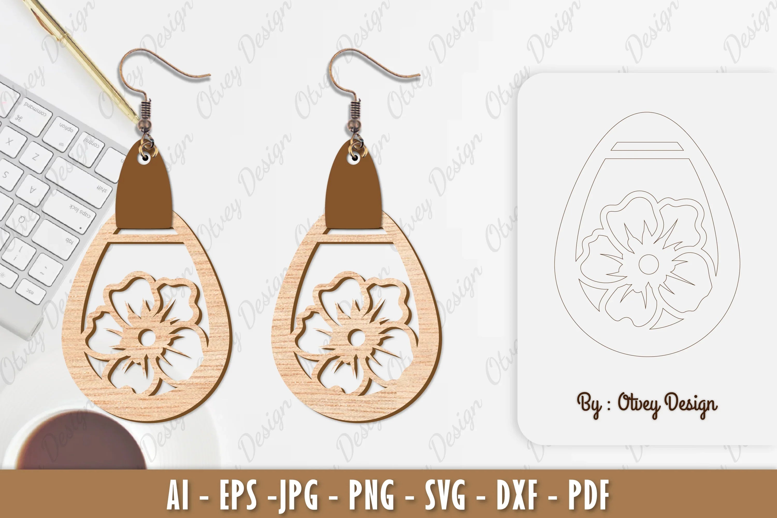 Flower Earring SVG Bundle 67 - CraftNest - Digital Crafting and Art