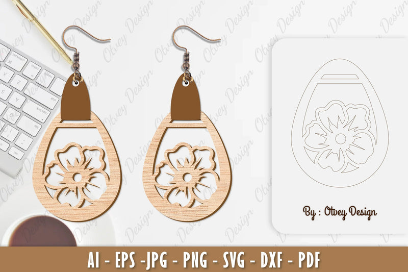 Flower Earring SVG Bundle 67 - CraftNest - Digital Crafting and Art