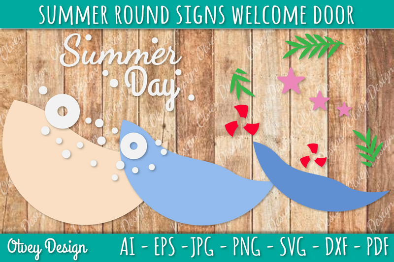 Summer Welcome Door Hangers SVG Bundle 2 - CraftNest - Digital Crafting and Art