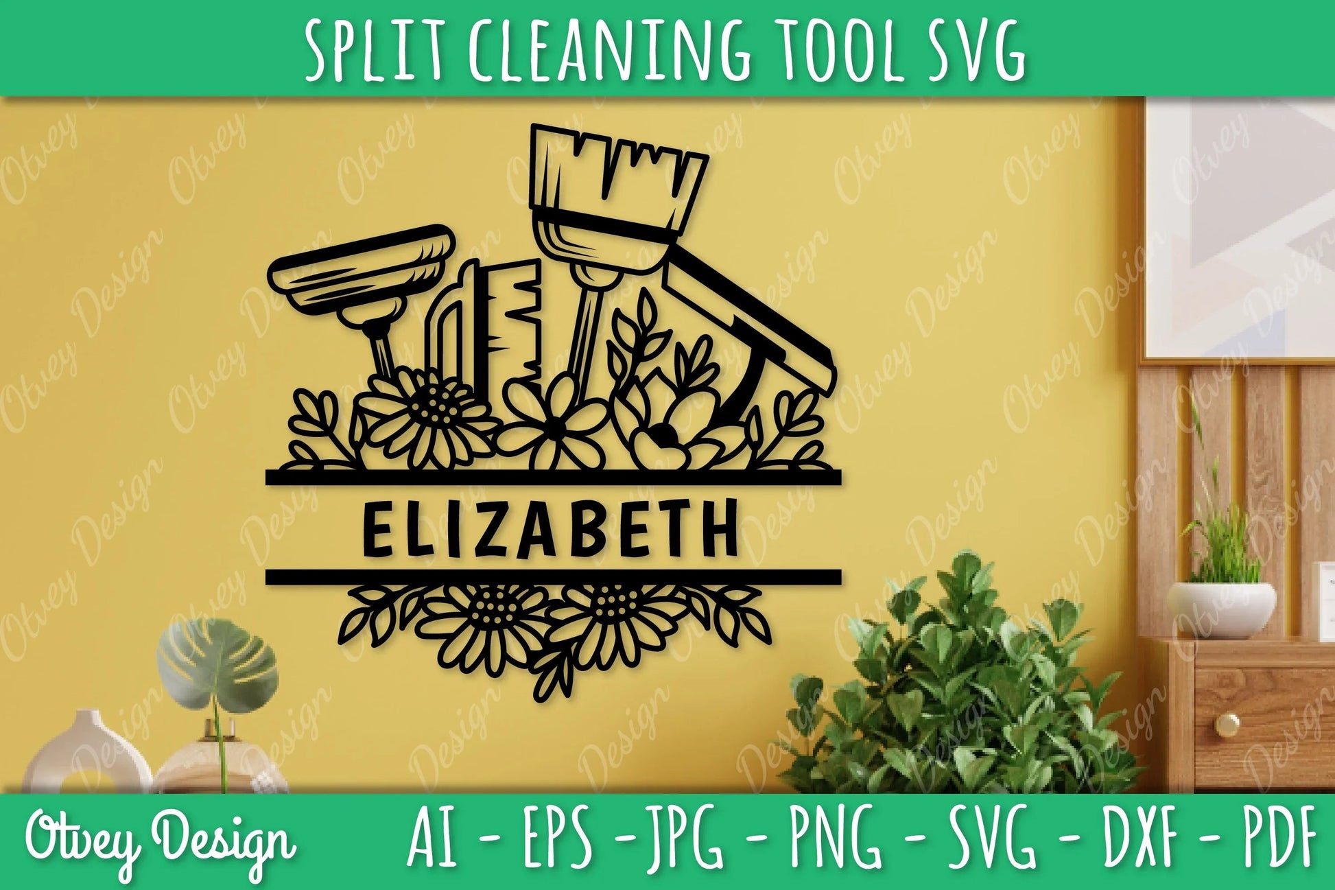 Split Monogram Cleaning Tool SVG Bundle 6 - CraftNest - Digital Crafting and Art