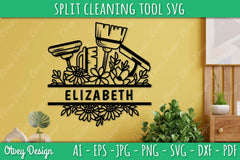 Split Monogram Cleaning Tool SVG Bundle 6 - CraftNest - Digital Crafting and Art