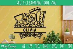 Split Monogram Cleaning Tool SVG Bundle 4 - CraftNest - Digital Crafting and Art