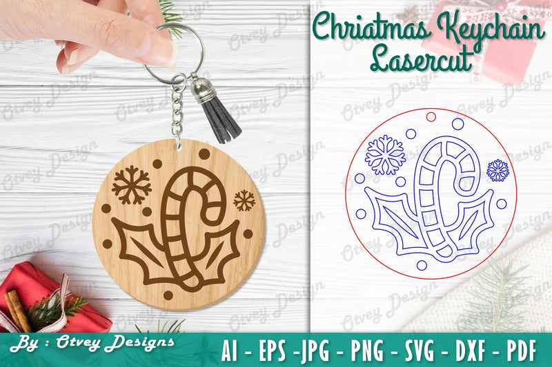 Christmas Keychain Lasercut SVG Bundle - CraftNest - Digital Crafting and Art