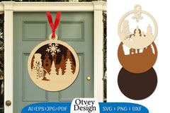 Snowman Ornament Lasercut SVG Bundle 5 - CraftNest - Digital Crafting and Art