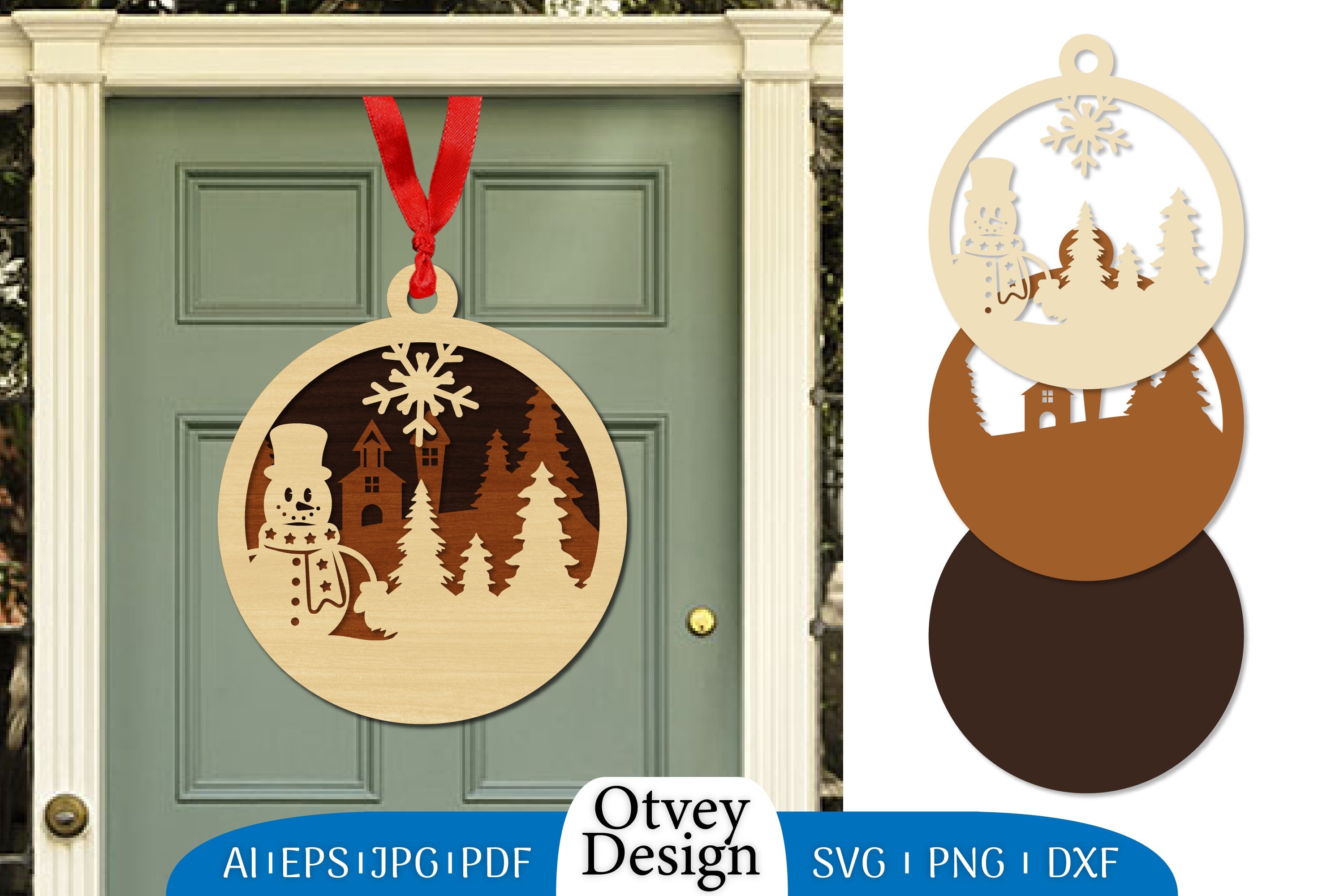 Snowman Ornament Lasercut SVG Bundle 5 - CraftNest - Digital Crafting and Art