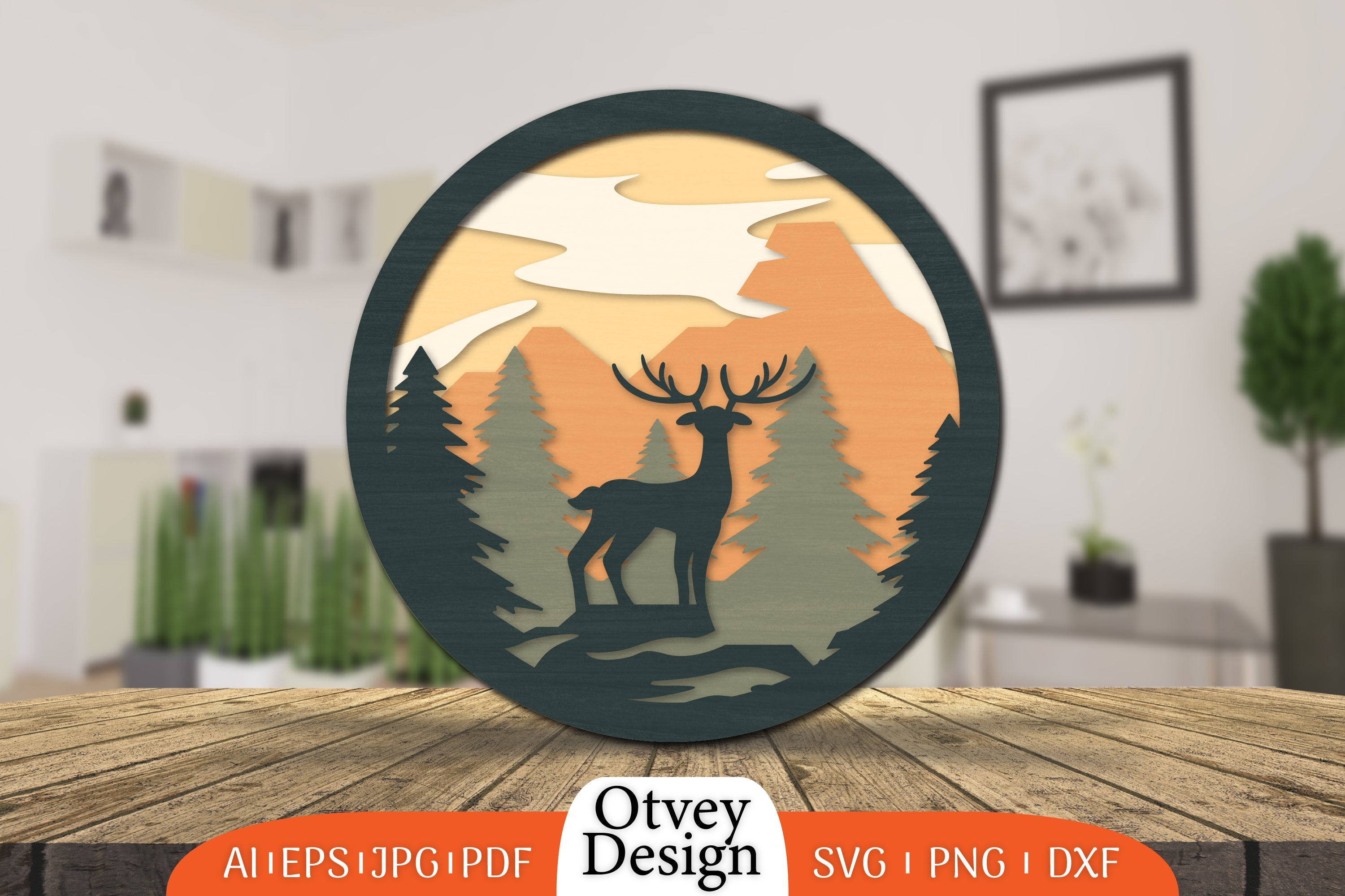 Christmas Deer 3D Round Layered Lasercut SVG Bundle 3 - CraftNest - Digital Crafting and Art