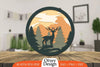 Christmas Deer 3D Round Layered Lasercut SVG Bundle