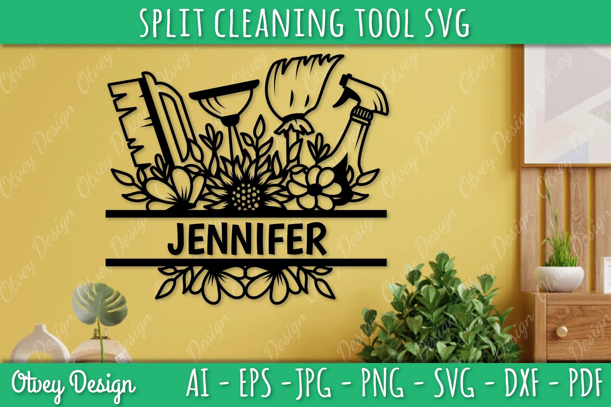 Split Monogram Cleaning Tool SVG Bundle 1 - CraftNest - Digital Crafting and Art