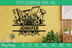 Split Monogram Cleaning Tool SVG Bundle 1 - CraftNest - Digital Crafting and Art