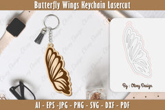 Butterfly Keychain Lasercut SVG Bundle 11 - CraftNest - Digital Crafting and Art