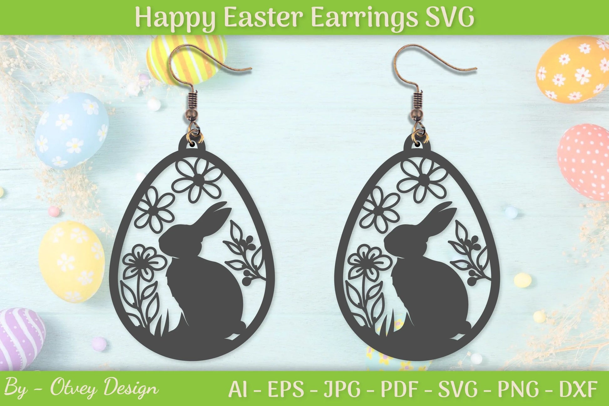 Easter Bunny Earring SVG Bundle 23 - CraftNest - Digital Crafting and Art