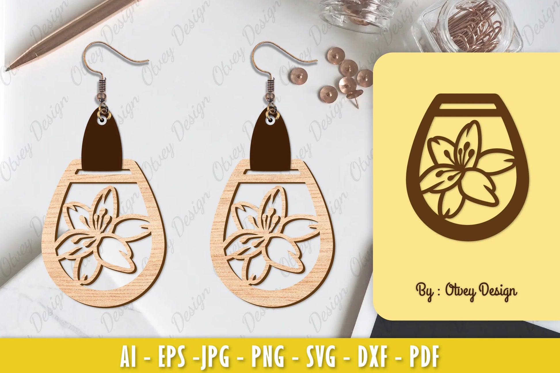 Flower Earring Laser Cut SVG Bundle 86 - CraftNest - Digital Crafting and Art