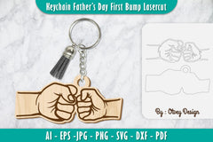 Father's Day Fist Bump Keychain SVG Bundle 13 - CraftNest - Digital Crafting and Art