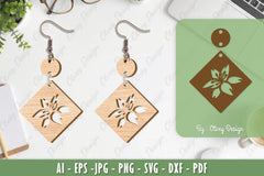 Flower Earrings Laser Cut SVG Bundle 6 - CraftNest - Digital Crafting and Art