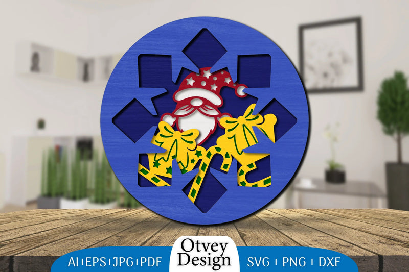 Christmas Gnome 3D Layered Lasercut SVG Bundle 5 - CraftNest - Digital Crafting and Art