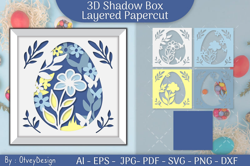 Easter Egg 3D Shadow Box SVG Bundle 5 - CraftNest - Digital Crafting and Art