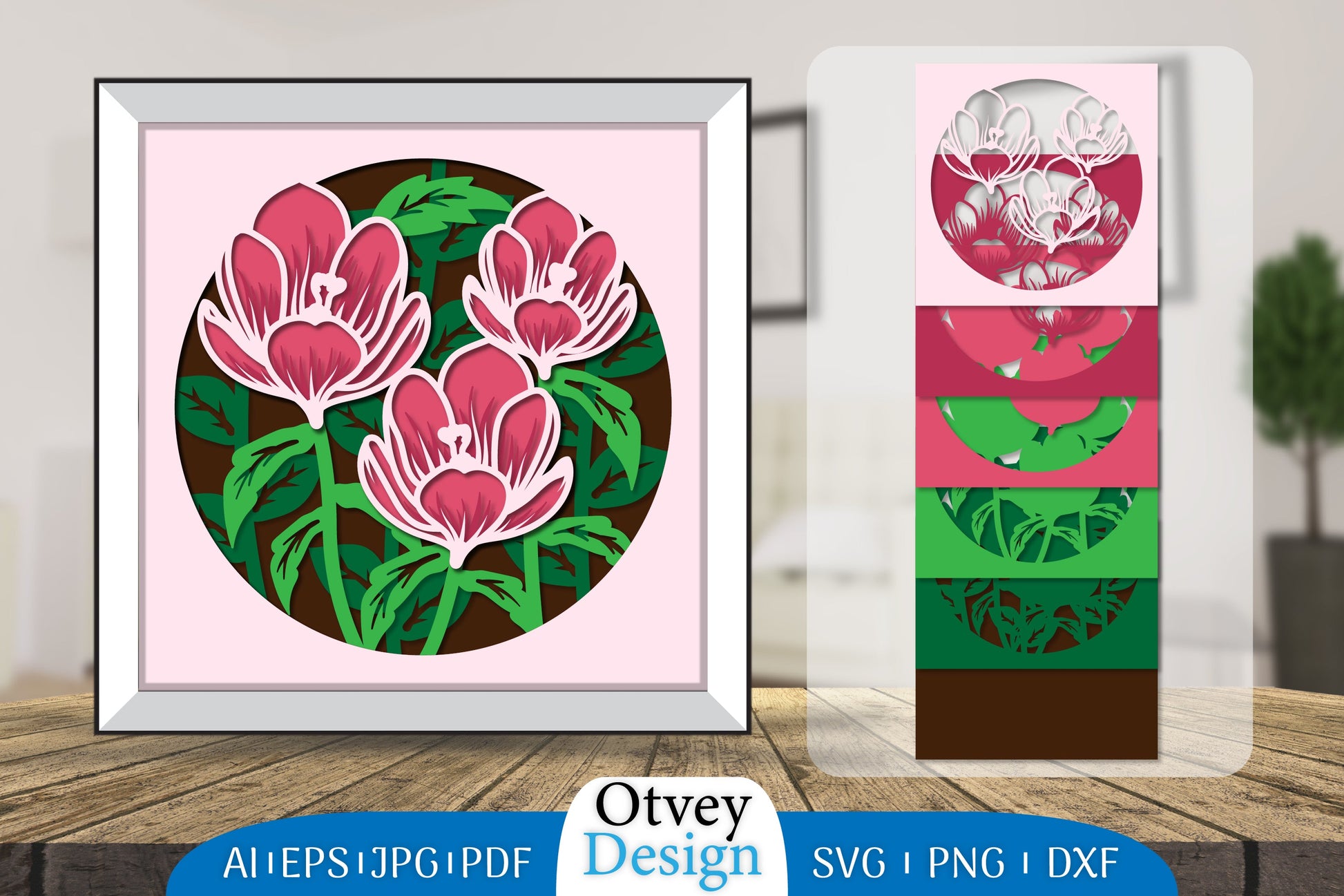 3D Layered Flower Papercut SVG Bundle 7 - CraftNest - Digital Crafting and Art