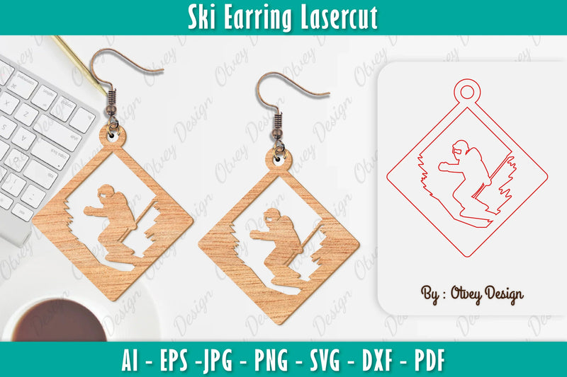 Ski Earring Laser Cut SVG Bundle 18 - CraftNest - Digital Crafting and Art
