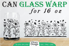 Blooming Wildflowers Can Glass 16 OZ SVG Bundle 8 - CraftNest - Digital Crafting and Art