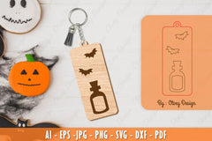 Halloween Keychain Laser Cut SVG Bundle 18 - CraftNest - Digital Crafting and Art