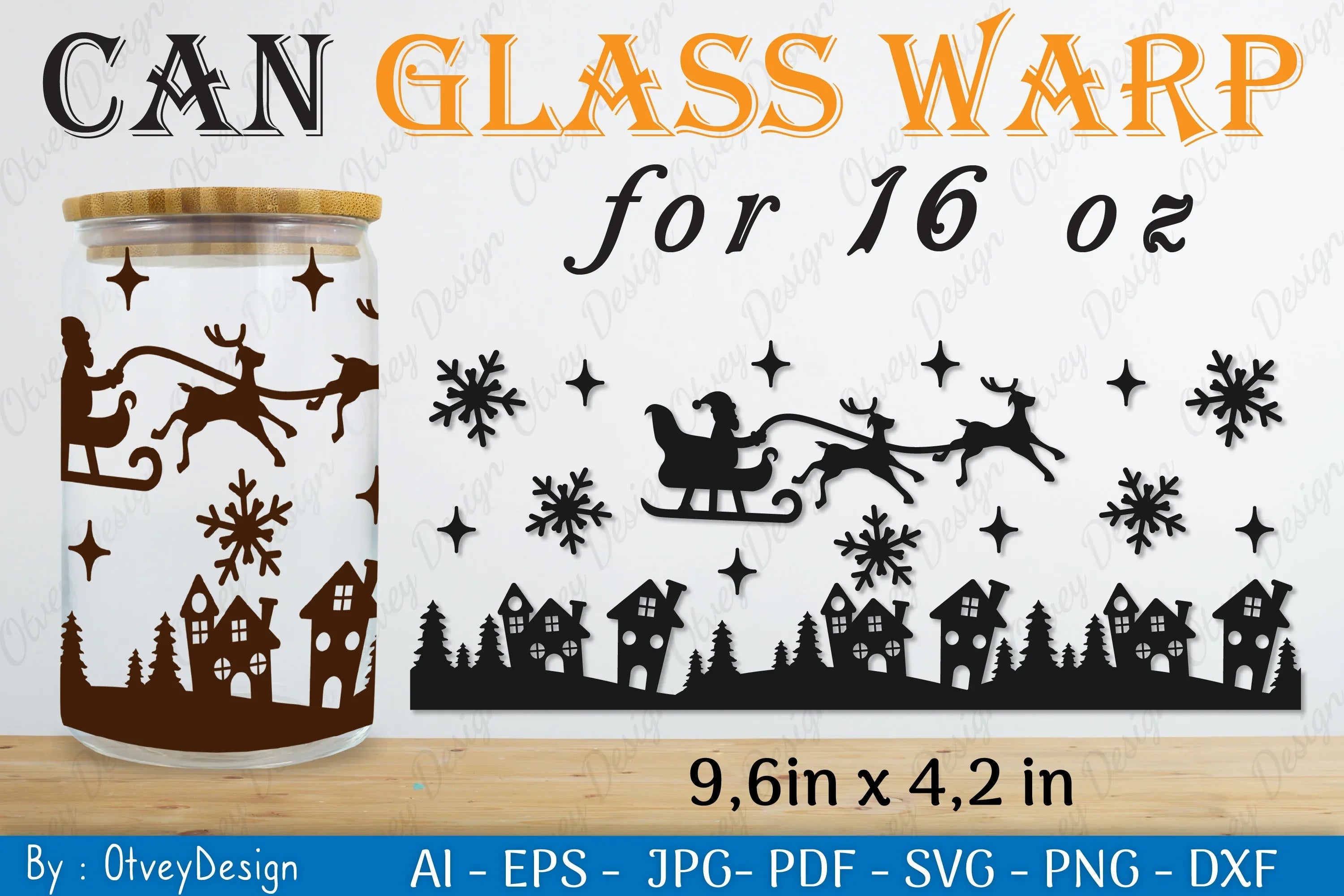 Christmas Santa Sleigh Can Glass SVG Bundle 2 - CraftNest - Digital Crafting and Art