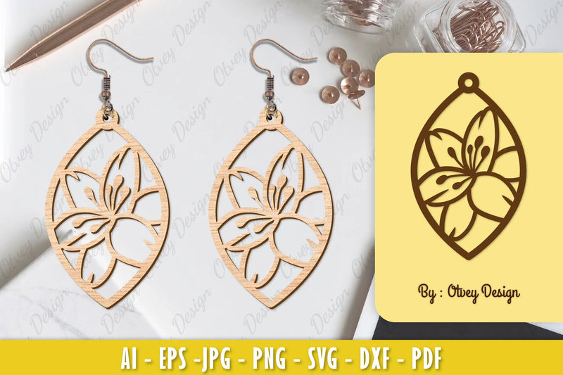 Flower Earring Laser Cut SVG Bundle 16 - CraftNest - Digital Crafting and Art