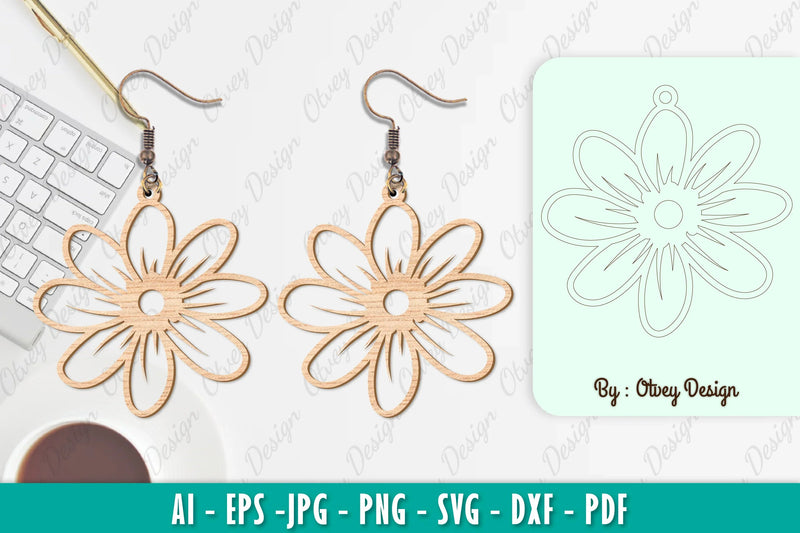Flower Earring SVG Bundle 8 - CraftNest - Digital Crafting and Art