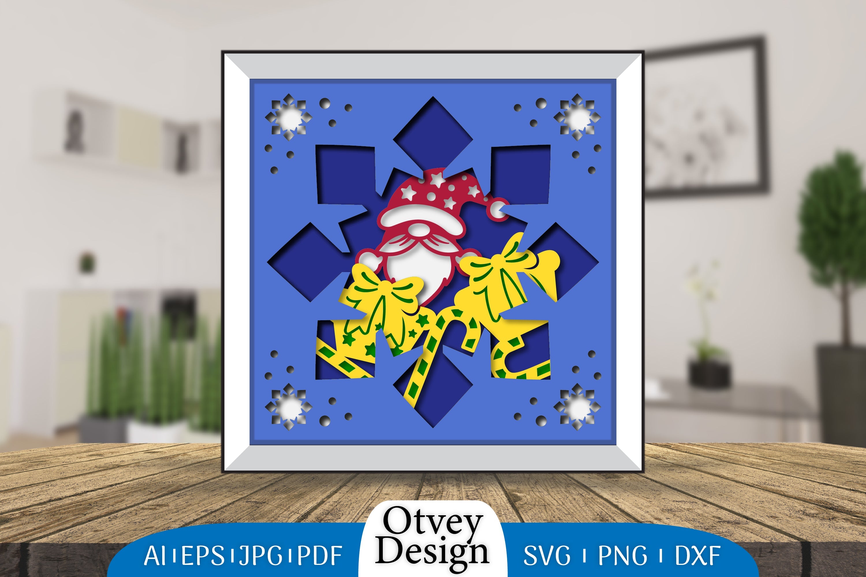 Christmas Gnome 3D Shadowbox Layered Papercut SVG Bundle 5 - CraftNest - Digital Crafting and Art