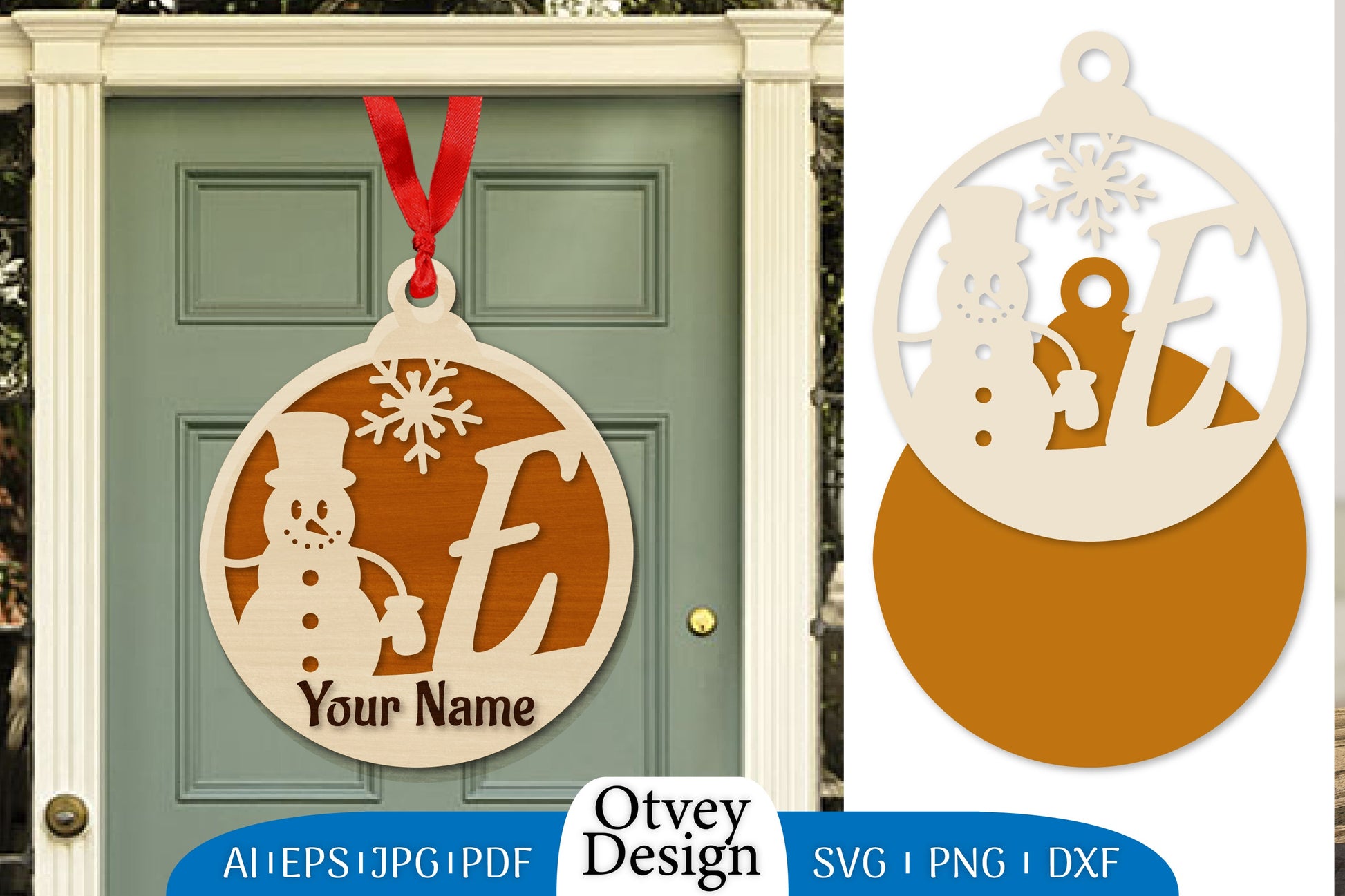 Snowman Name Laser Cut Files Christmas Ball SVG Bundle 9 - CraftNest - Digital Crafting and Art