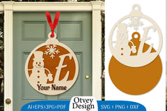Snowman Name Laser Cut Files Christmas Ball SVG Bundle 9 - CraftNest - Digital Crafting and Art