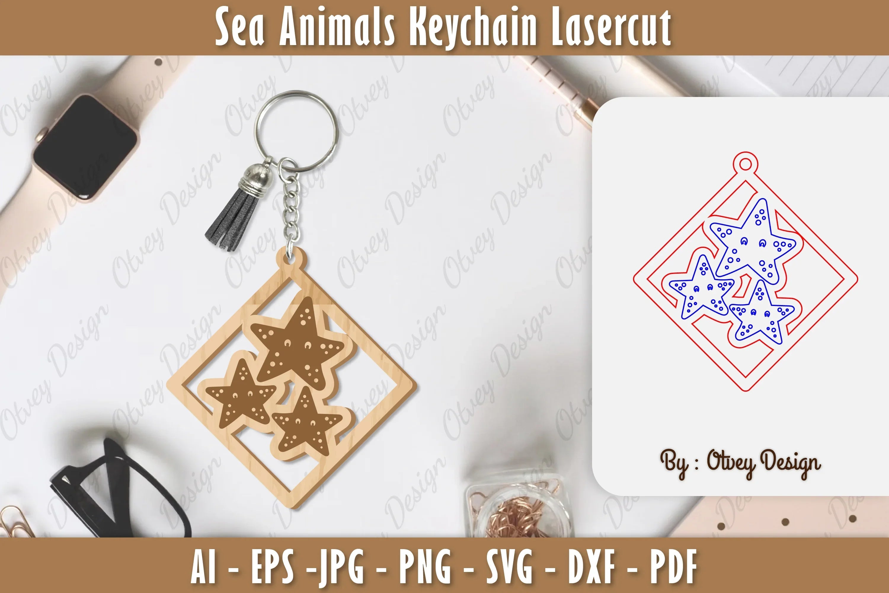 Keychain Sea Animals Laser Cut SVG Bundle 56 - CraftNest - Digital Crafting and Art