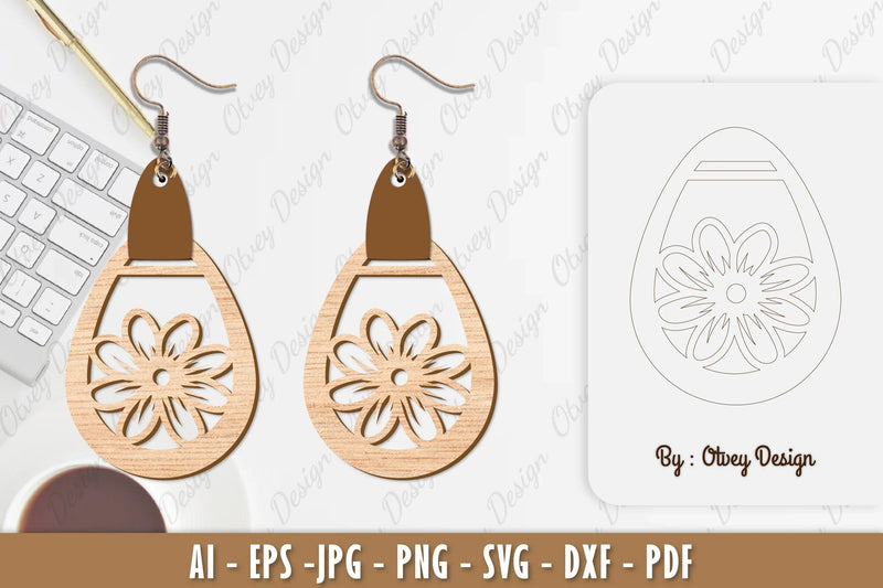 Flower Earring SVG Bundle 68 - CraftNest - Digital Crafting and Art