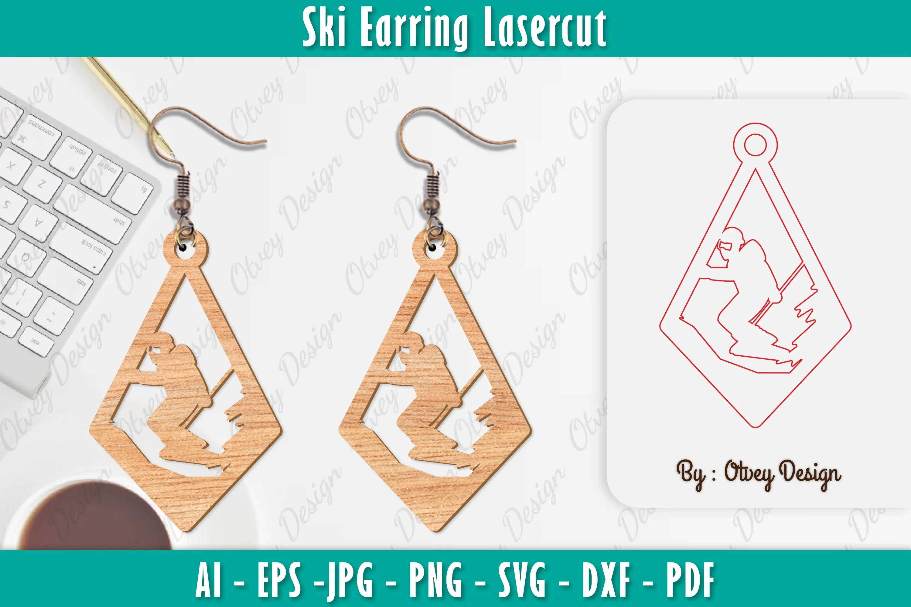 Ski Earring Lassercut SVG Bundle 6 - CraftNest - Digital Crafting and Art