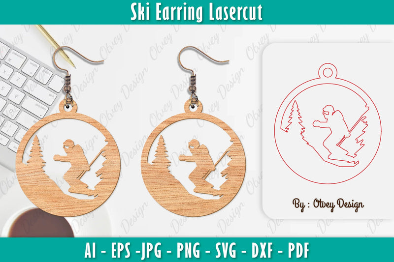 Ski Earring Lassercut SVG Bundle 5 - CraftNest - Digital Crafting and Art