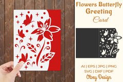 Butterfly and Flowers Card Cover Paper Cut SVG Bundle 6 - CraftNest - Digital Crafting and Art