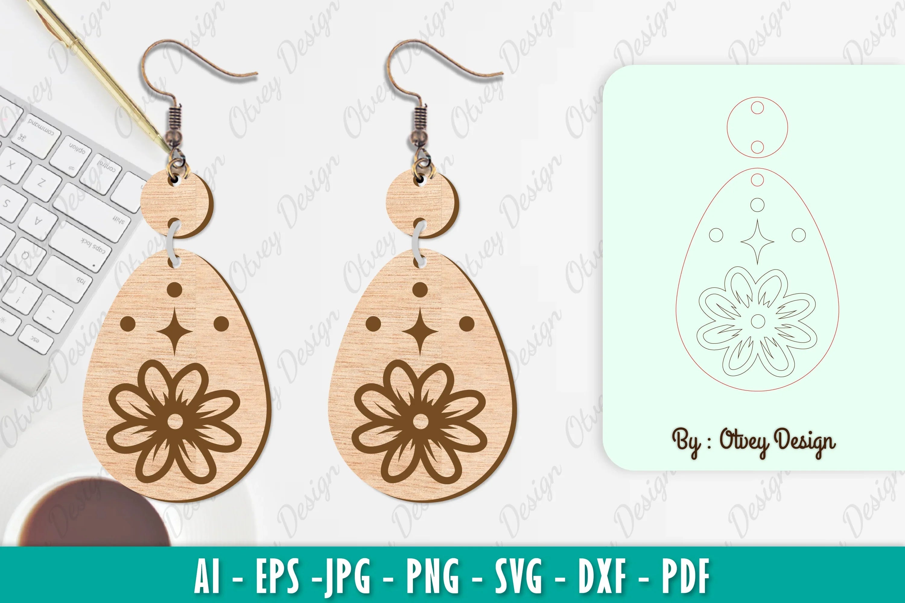 Flower Earring SVG Bundle 80 - CraftNest - Digital Crafting and Art