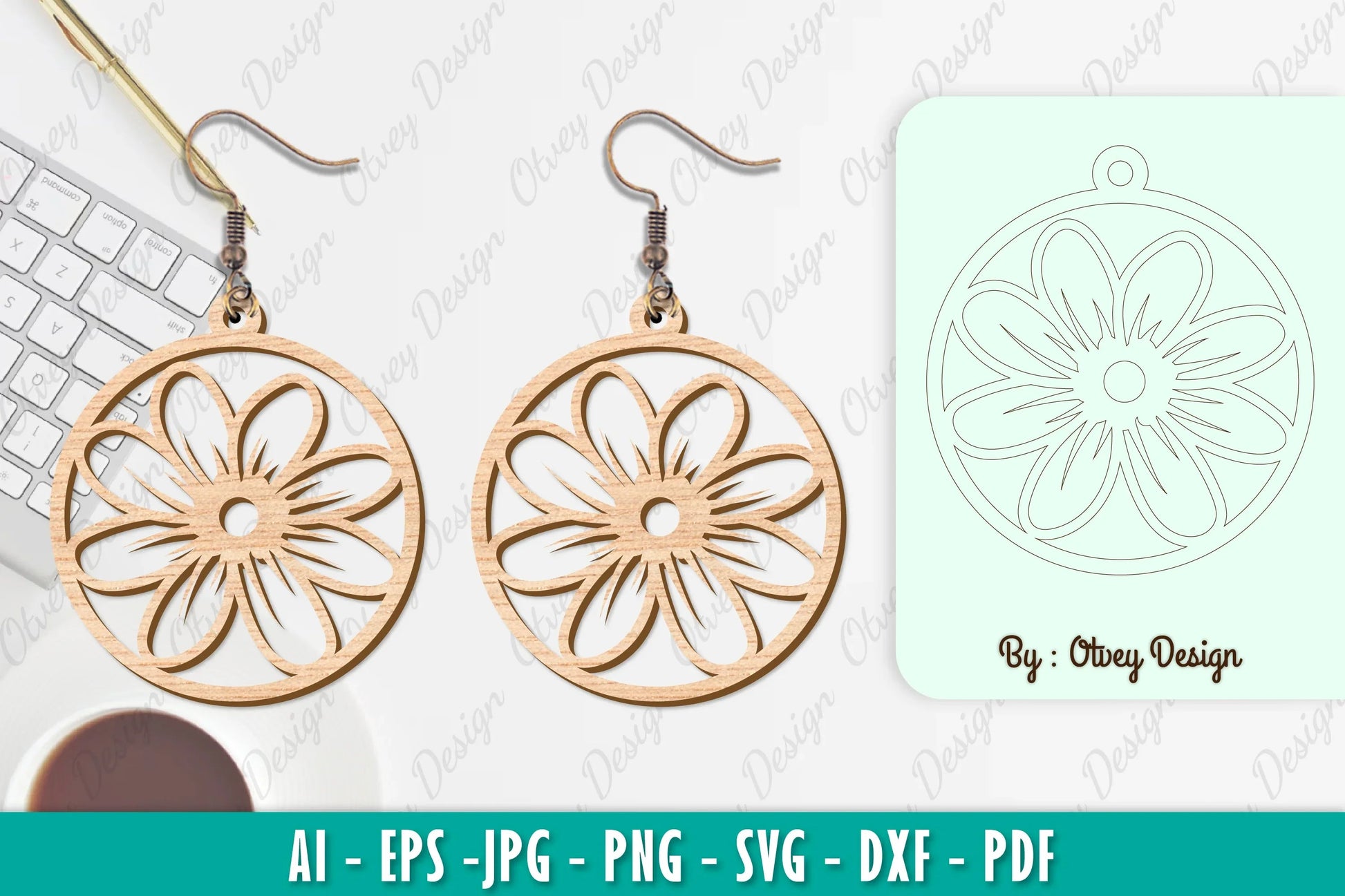 Flower Earring SVG Bundle 44 - CraftNest - Digital Crafting and Art
