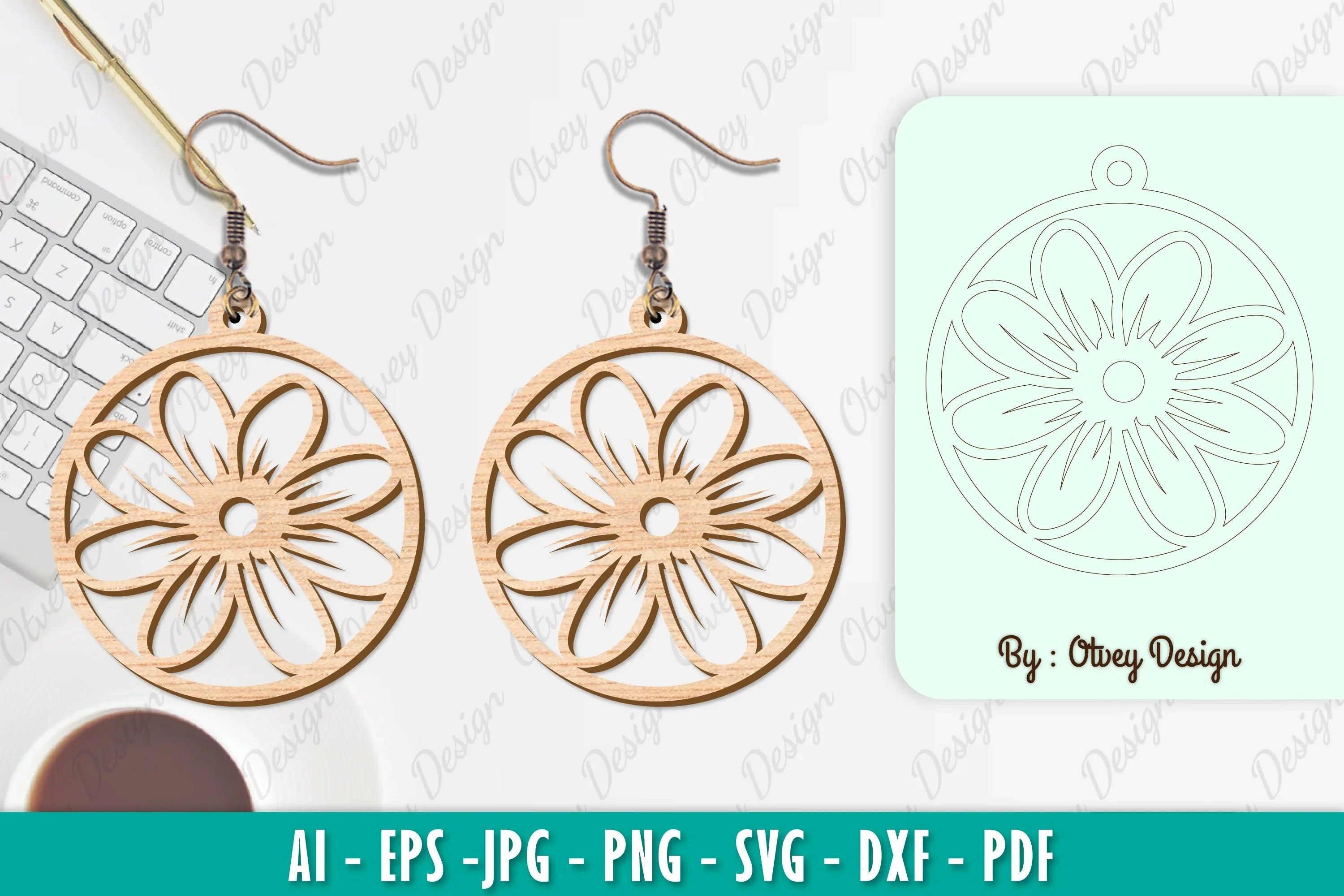 Flower Earring SVG Bundle 44 - CraftNest - Digital Crafting and Art