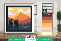Hiking Couple 3D Shadowbox Layered Papercut SVG Bundle 5 - CraftNest - Digital Crafting and Art