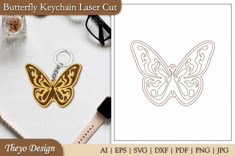 Keychain Butterfly SVG Bundle