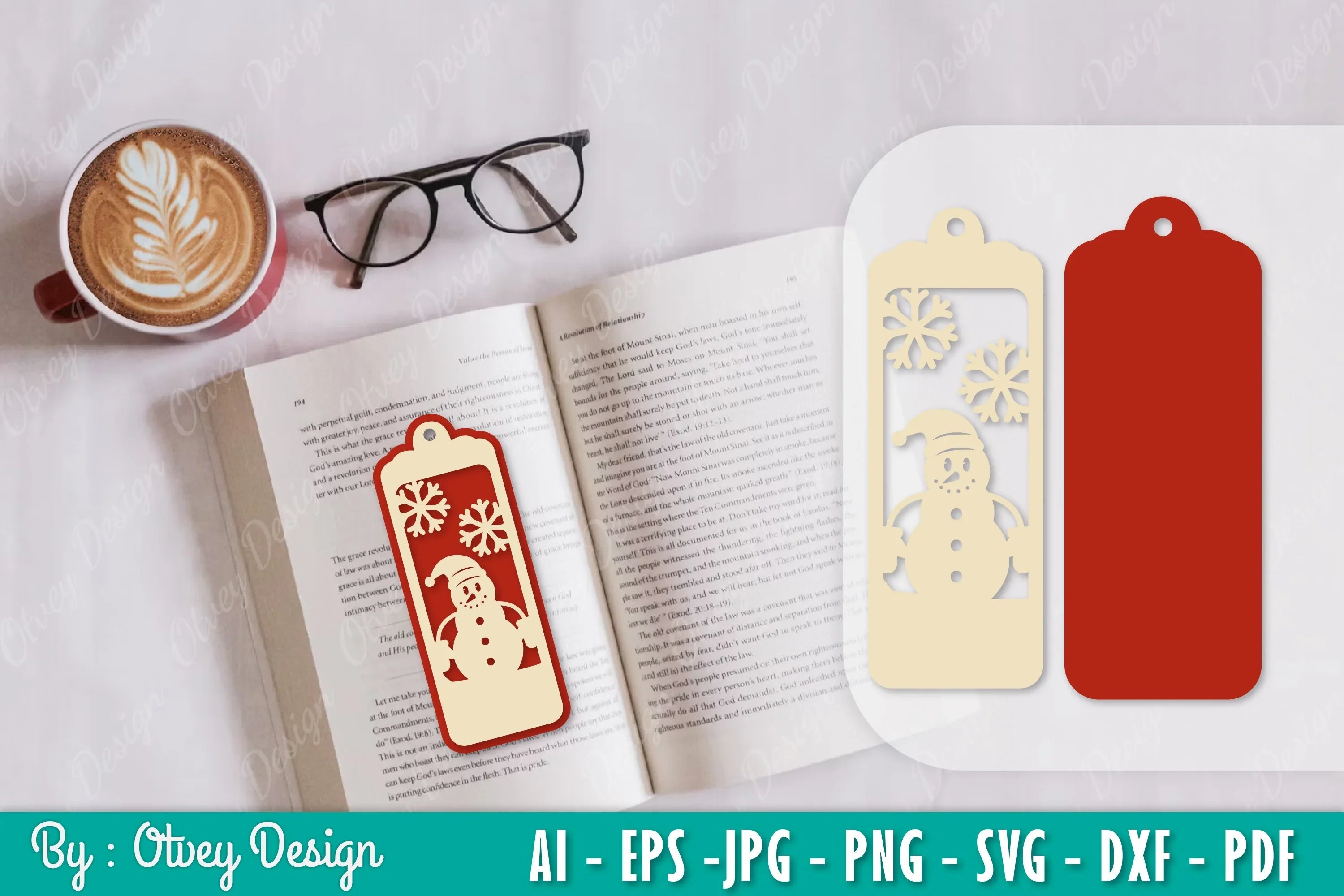 Snowman Bookmark SVG Bundle 6 - CraftNest - Digital Crafting and Art