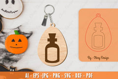 Halloween Keychain Laser Cut SVG Bundle 62 - CraftNest - Digital Crafting and Art
