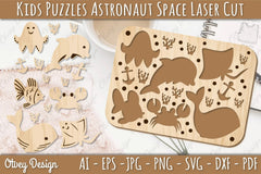 Kids Sea Animals Educational Puzzles SVG Bundle - CraftNest - Digital Crafting and Art