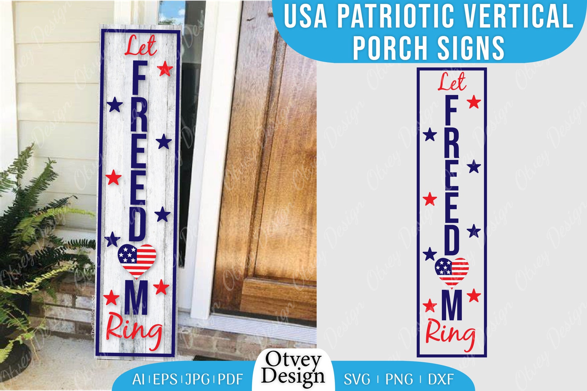 USA Patriotic Vertical Porch Signs SVG Bundle 16 - CraftNest - Digital Crafting and Art