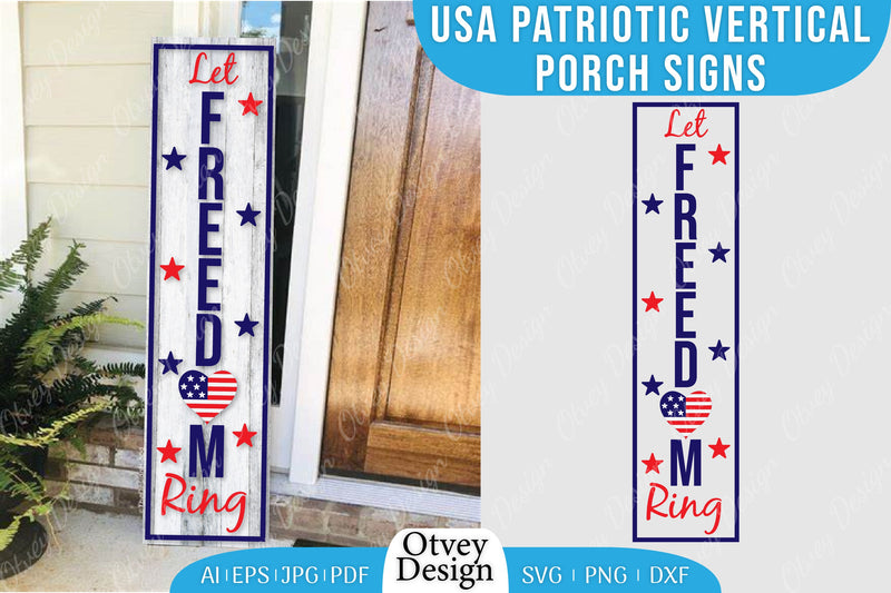 USA Patriotic Vertical Porch Signs SVG Bundle 16 - CraftNest - Digital Crafting and Art